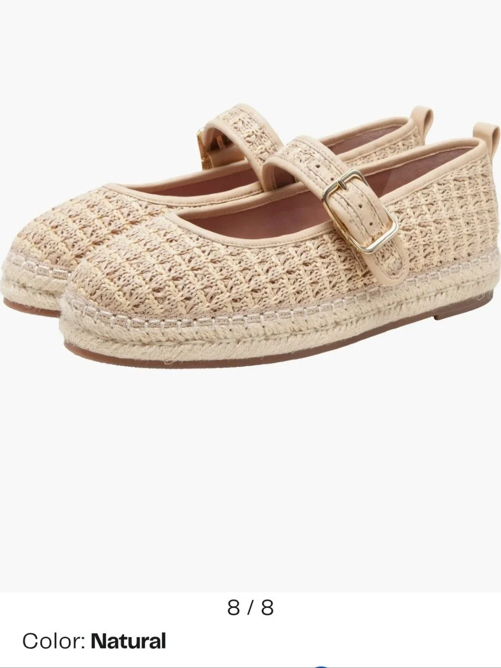 Linea Paolo Natural Crochet Mary Jane Espadrille Flats